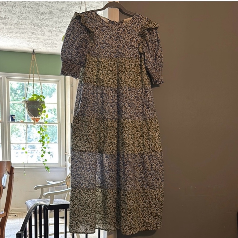 💙HYACINTH HOUSE Green & Blue Floral
Barton Midi Dress M💚 - Picture 6 of 10